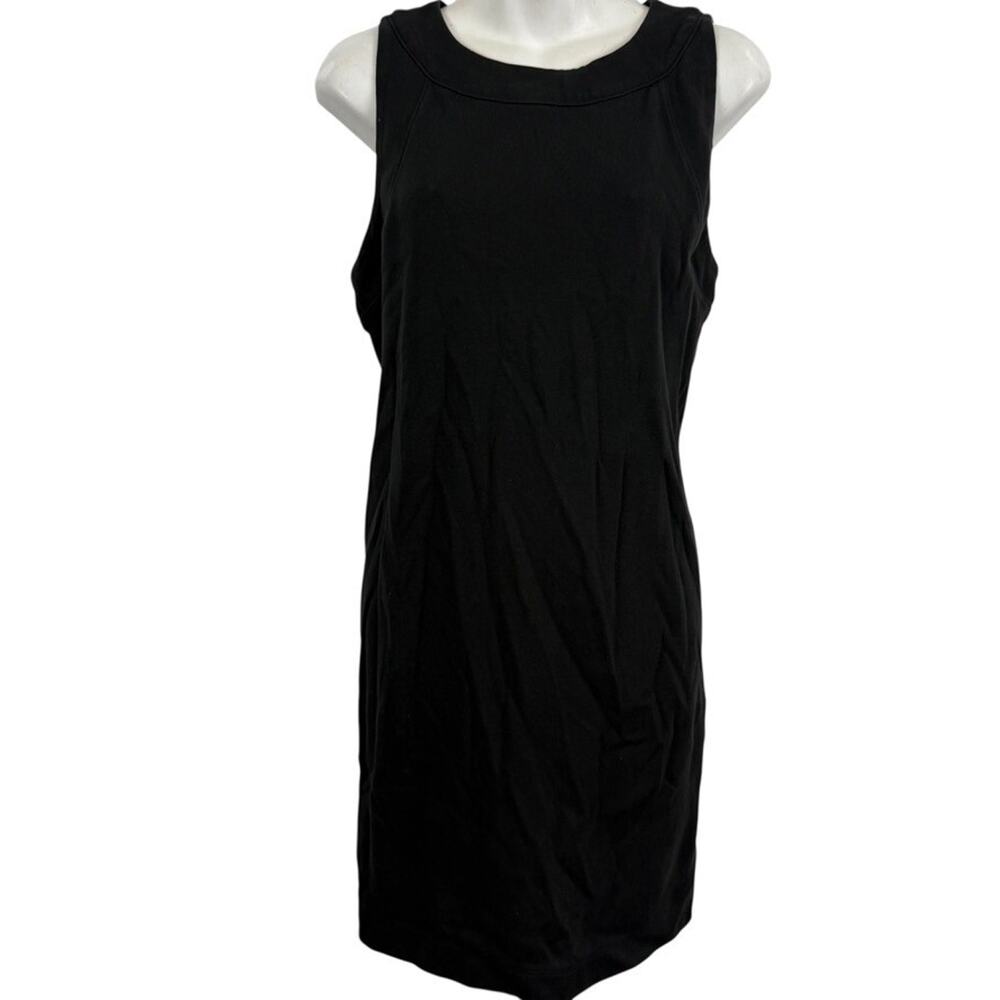 Free Assembly Womens Black Knit Shift Style Sleeveless Cotton Mini Dress sz L